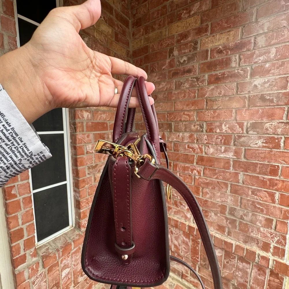 Michael Kors Avril XS Leather Handbag Satchel Crossbody Bag Oxi Blood Purse